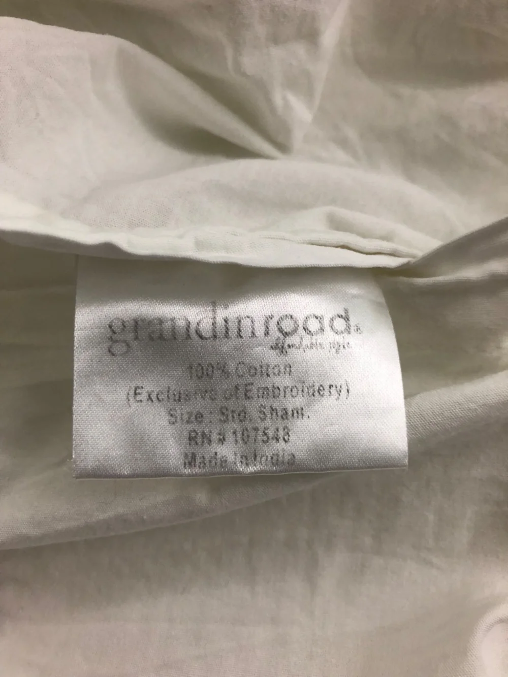 Grandin Road embroidered standard pillow shams 100% cotton leaf print Palm Beach